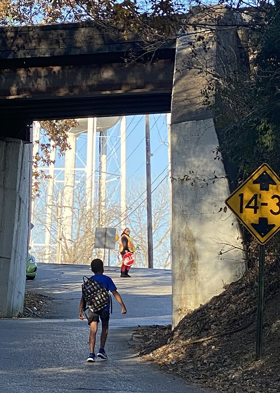 Child walking to school